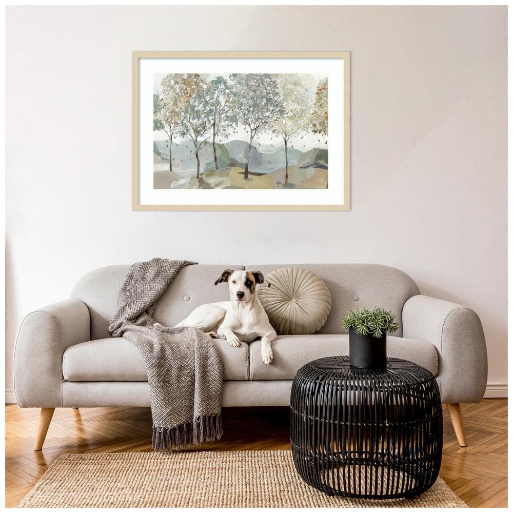 Blue Tree Ridge I Framed Landscape Print in Natural Wood
