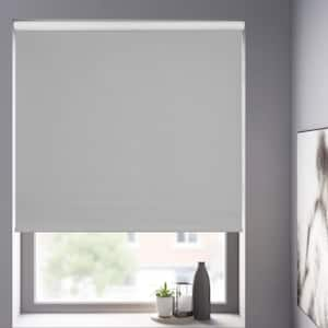 Gray Solid Cordless Blackout Privacy Vinyl Roller Shade 30 in. W x 64 in. L