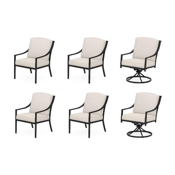 Tully Park Steel Outdoor Dining Chairs with CushionGuard Putty Cushions