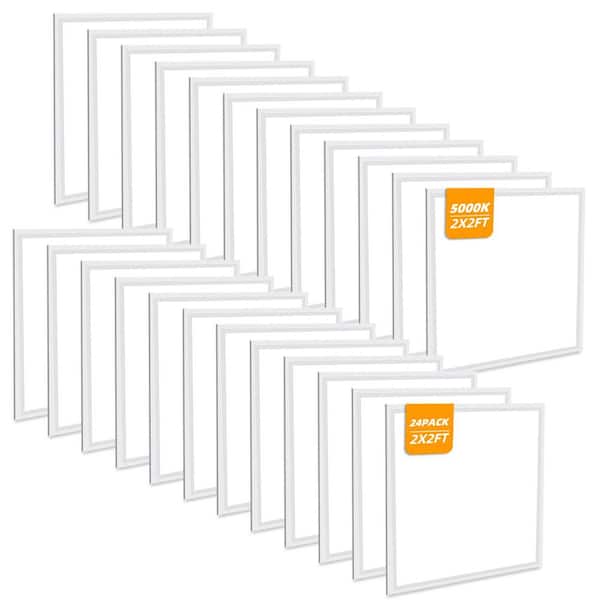 2 ft. x 2 ft. 5800 Lumens Integrated LED Panel Light, 5000K 2x2 LED Flat Panel Light Lay in Fixture for Office (24-pack)