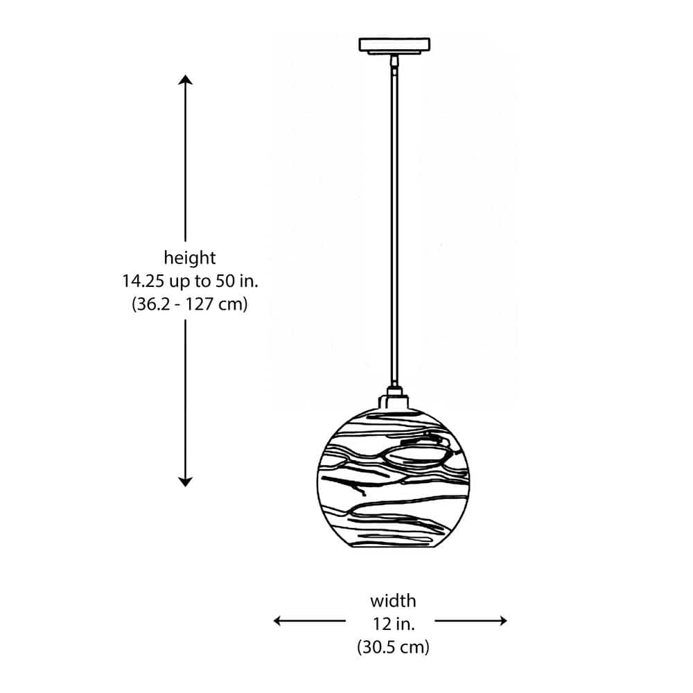 12-Inch Clear Glass Globe Pendant Light, Brushed Nickel