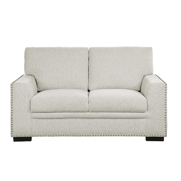 EVERGLADE HOME Driggs 62 in. W Square Arm Chenille Straight Love Seat in Beige