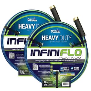 InfiniFlo Platinum 5/8 in. Dia x 50 ft. Heavy Duty Garden Hose (2-Pack)
