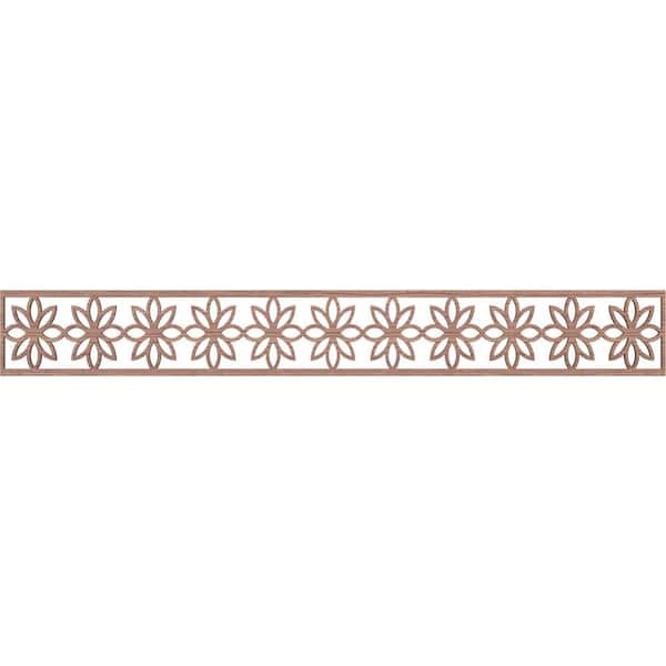 Ekena Millwork Daisy Fretwork 0.25 in. D x 46.5 in. W x 6 in. L Walnut Wood Panel Moulding