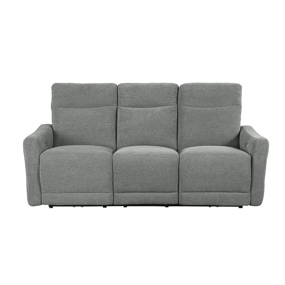 Cameron 78 in. W Straight Arm Chenille Rectangle Power Lay Flat Reclining Sofa with Power