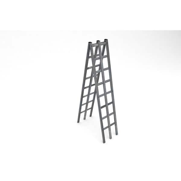 Urbana 14 in. L x 68 in. H Vinyl A-Frame Ladder Garden Trellis, Slate Gray