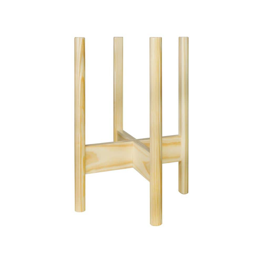 Natural Solid Wood Flippable Plant Display Stand, 10" W x 16" H