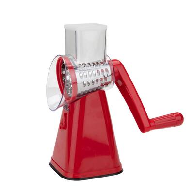 Red Rotary Drum Cheese Grater