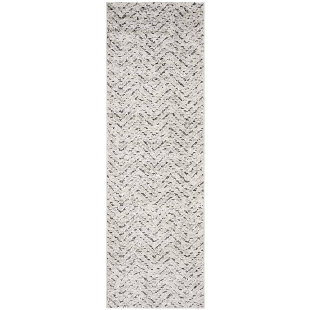 Adirondack Ivory/Charcoal 3 ft. x 18 ft. Chevron Marle Runner Rug price history on PriceWatchPro