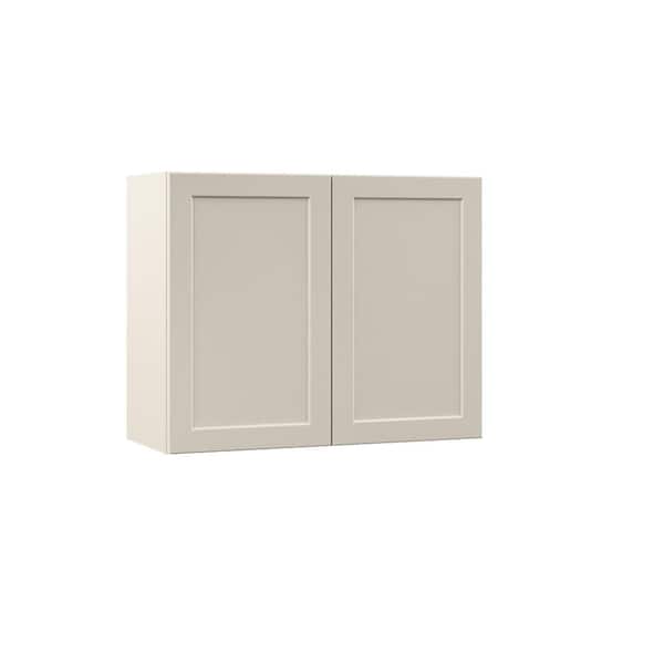 Hampton Bay Designer Series Melvern 30 in. W x 12 in. D x 24 in. H Assembled Shaker Wall Bridge Kitchen Cabinet in Cloud