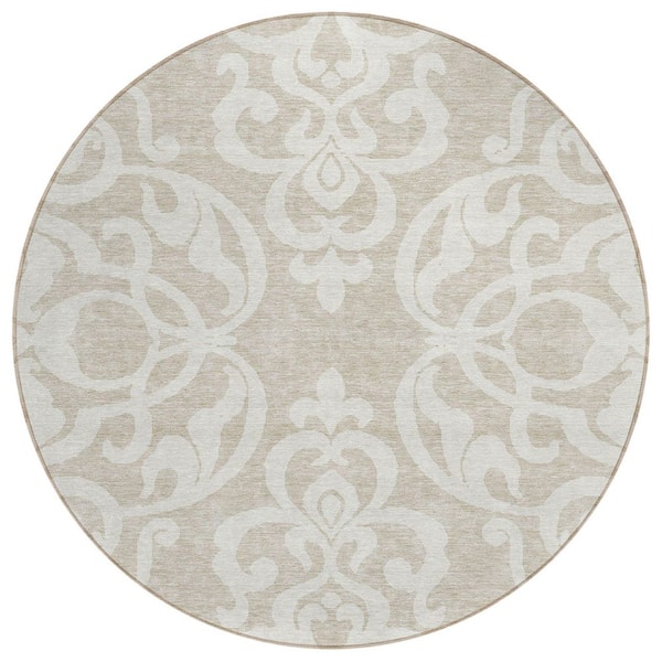 Addison Rugs Chantille Machine Washable Indoor/Outdoor Abstract ACN973 Beige 8 ft. x 8 ft. Area Rug