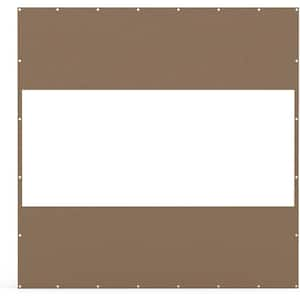 8 ft. H x 8 ft. W Brown Heavy Duty Outdoor Clear Panel Curtain Waterproof Weather Resistant for Patios, Gazebos, Pergola