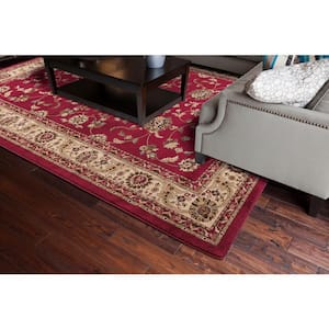 Jewel Collection Marash Red Rectangle Indoor 9 ft. 3 in. x 12 ft. 6 in. Area Rug