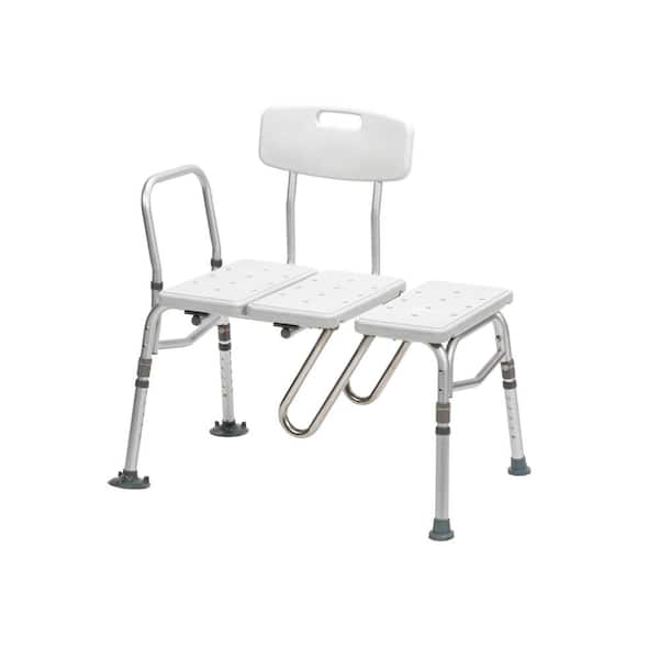 Drive Medical 19 in. Freestanding Splash Defense Shower Bench in White