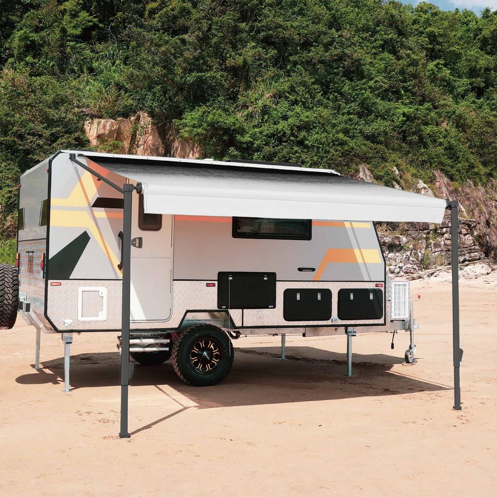 ALEKO Black and White 16x8 ft Retractable RV Awning