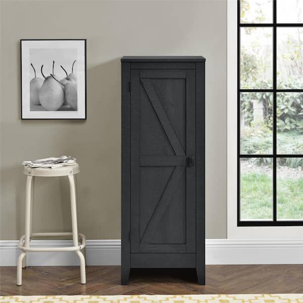 SystemBuild Evolution Brownwood Black Oak 1-Door Storage Cabinet