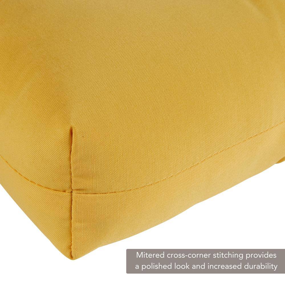 Sunbeam Yellow Polyester Outdoor Dining Chair Cushion