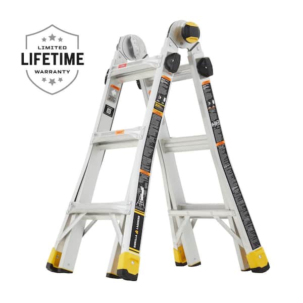 Gorilla Ladders 14 ft. Reach MPXA Aluminum Multi-Position Ladder with Tool Hangers, 300 lbs. Load Capacity