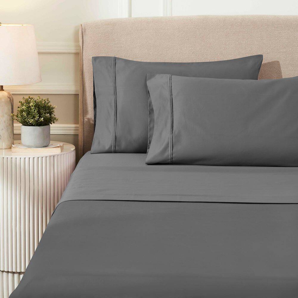 1200-Thread Count 4-Piece Charcoal Solid Egyptian Cotton Deep Pocket King Sheet Set price history on PriceWatchPro