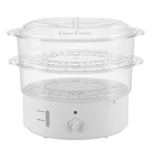 25 Cup White Electric Rice Cooker with Vegetable Steamer