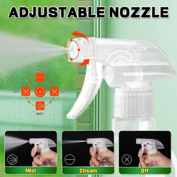 Augbeer Adjustable Sprayer Nozzle Replacement Heads for Plastic