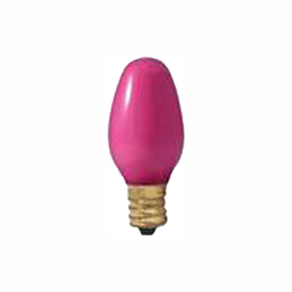 7-Watt Equivalent C7 Ceramic Pink Dimmable (E12) Candelabra Screw Base Inca