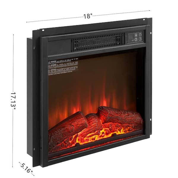 18 in. Electric Fireplace Insert With Built-In Overheating