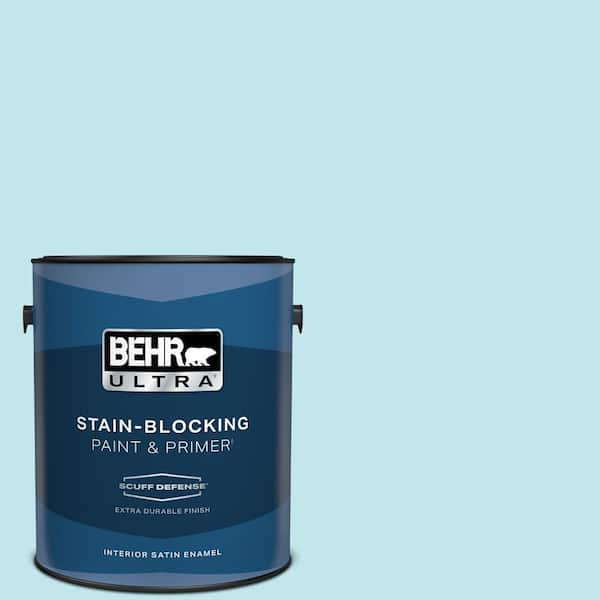 BEHR ULTRA 1 gal. #520A-2 Ice Flower Extra Durable Satin Enamel Interior Paint & Primer