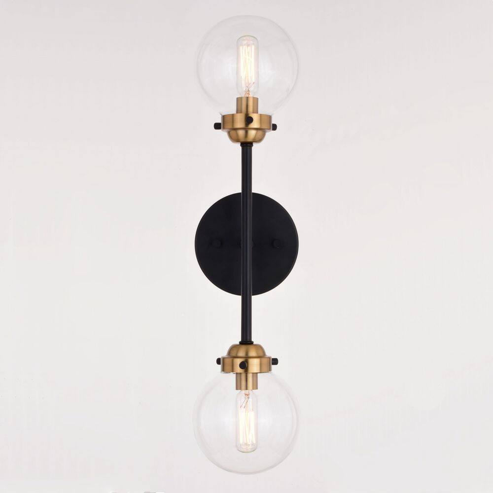 Orbit 20'' Muted Brass and Bronze Mid-Century Modern Wall Sconce