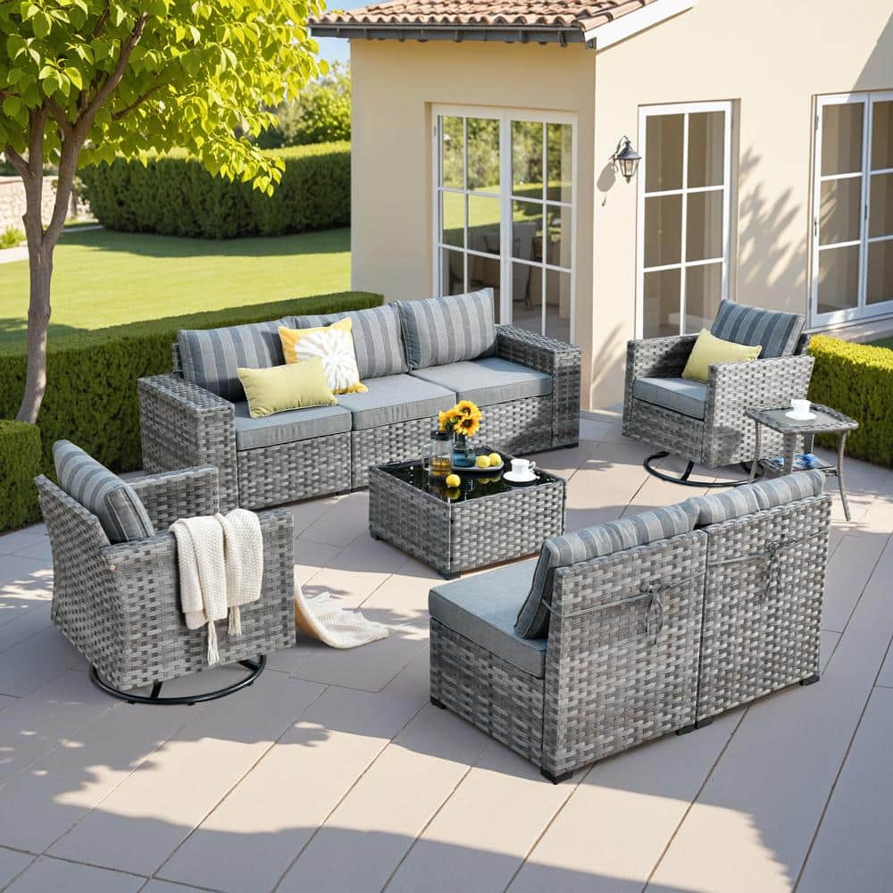 HOOOWOOO Howell 9-Piece Wicker Outdoor Furniture Patio