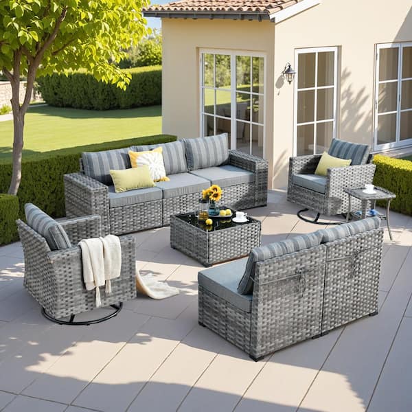HOOOWOOO Howell 9-Piece Wicker Outdoor Furniture Patio