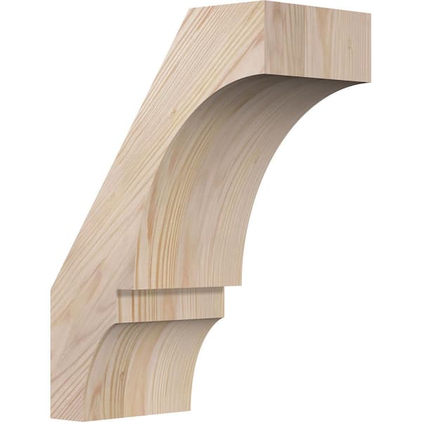 Ekena Millwork 5 1/2"W x 10"D x 14"H Balboa Smooth Knee Brace, Douglas Fir
