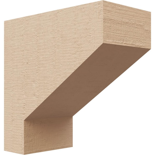 Ekena Millwork 3 in. x 6 in. x 6 in. Series 1 Classic Clemmons Rough Cedar Woodgrain Timberthane Polyurethane Corbel, Primed Tan