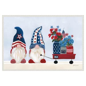 American Gnome I by Yvette St. Amant 33-in. W x 23-in. H. Canvas Wall Art Print Framed in White