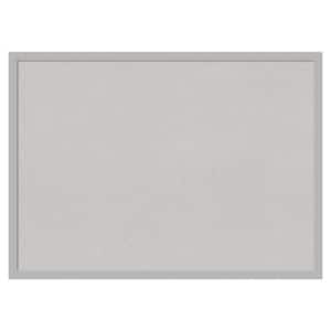 Hera Chrome Framed Grey Corkboard 29 in. x 21 in Bulletin Board Memo Board