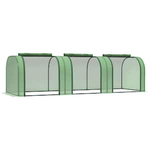 10 ft. x 3 ft. Mini Greenhouse, Portable Tunnel with Zippered Doors, UV Waterproof Cover with Installation Guide