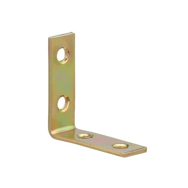 2 x 5/8 Steel Corner Brace with Brass Finish Package of 2 Pack of 30 