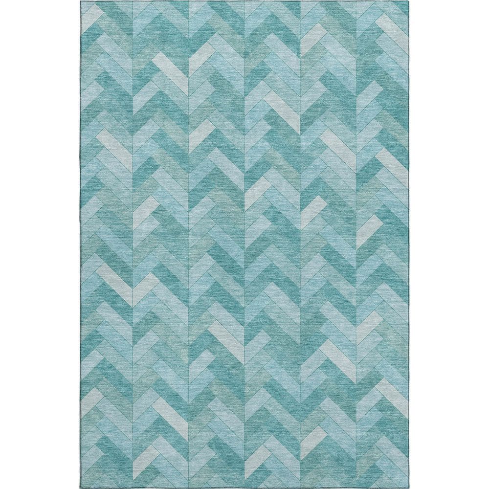 Mayfield Premium Machine Washable Abstract AMF2297 Aqua 8 ft. x 10 ft. Area Rug price history on PriceWatchPro