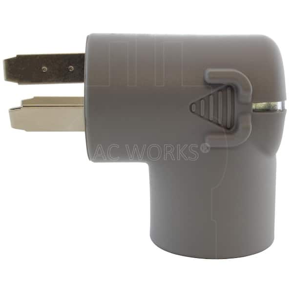 AC WORKS - Electric Vehicle Charging Adapter for Tesla Use (50 Amp, NEMA 10-50 Plug to NEMA 14-50 Tesla Connector)