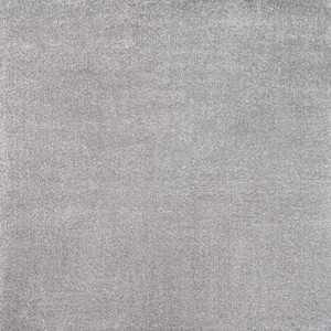 Haze Solid Low-Pile Light Gray 7 ft. Square Area Rug