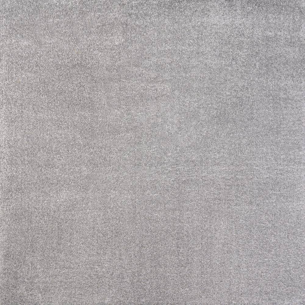 Light Gray Synthetic 9' Square Reversible Area Rug