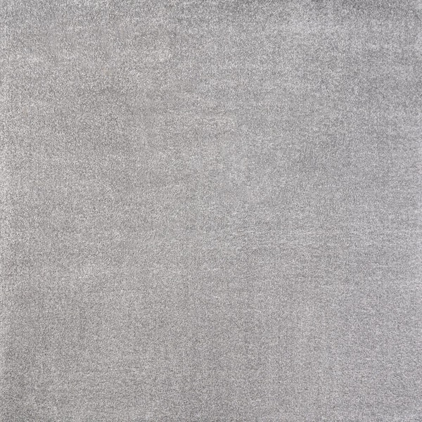 Haze Solid Low-Pile Light Gray 9 ft. Square Area Rug