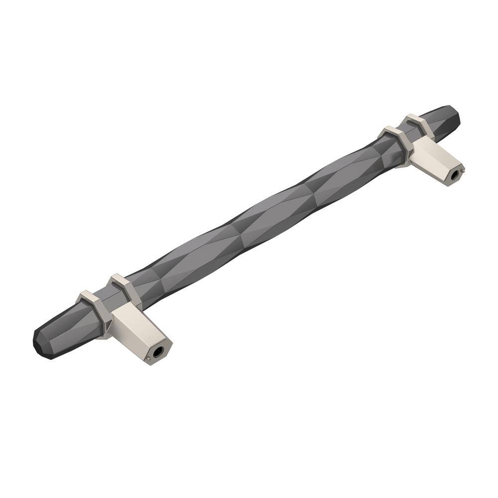 Modern Brushed Nickel and Black Chrome Cabinet Bar Pull