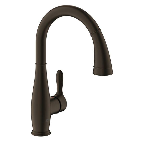 GROHE Parkfield Single-Handle Pull-Down Sprayer Kitchen Faucet in Oil Rubbed Bronze with Dual Spray