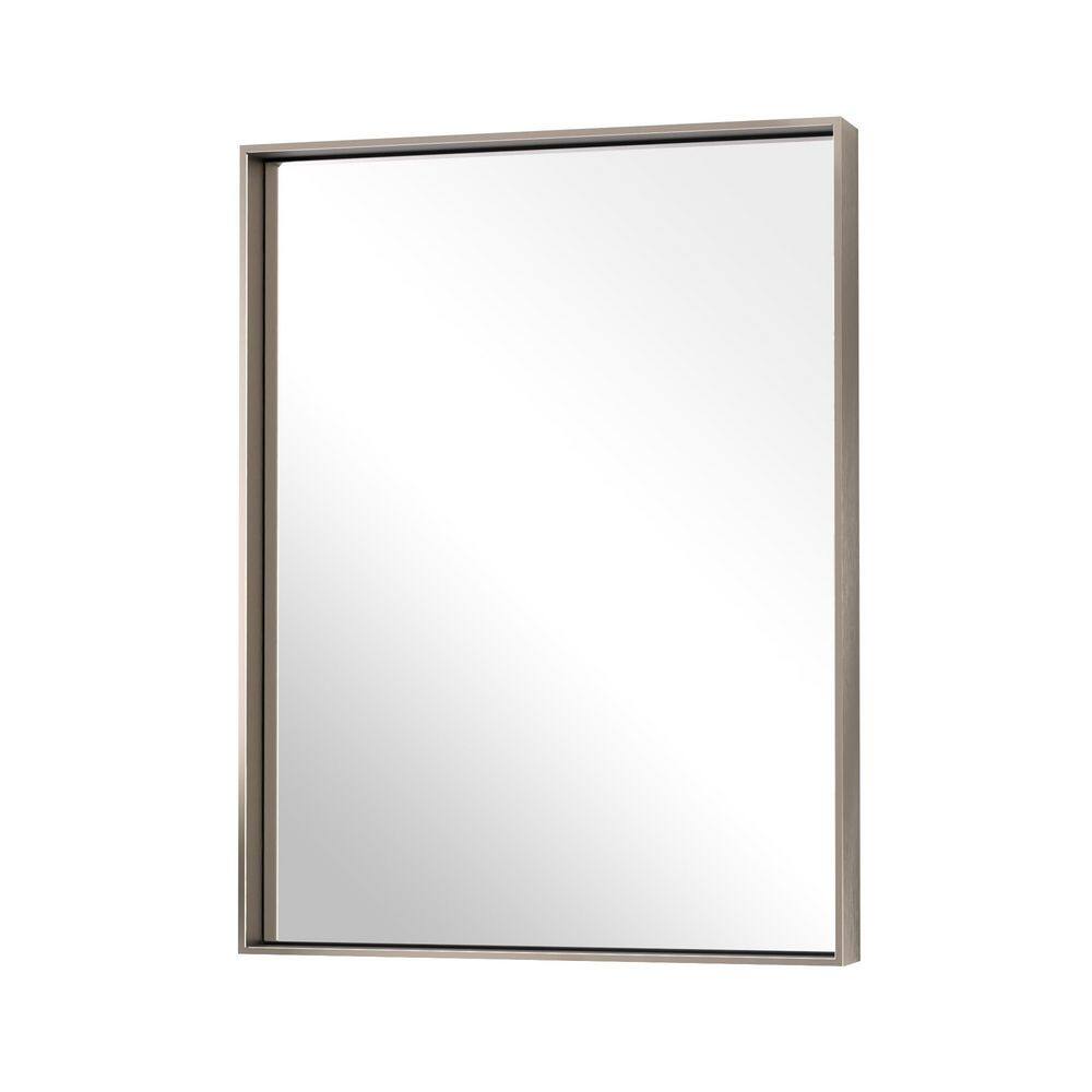 24 in. W x 32 in. H Framed Brushed Nickel Mirrors for Bathroom Wall Square Corner Bathroom Vanity Mirror Over Sink price history on PriceWatchPro