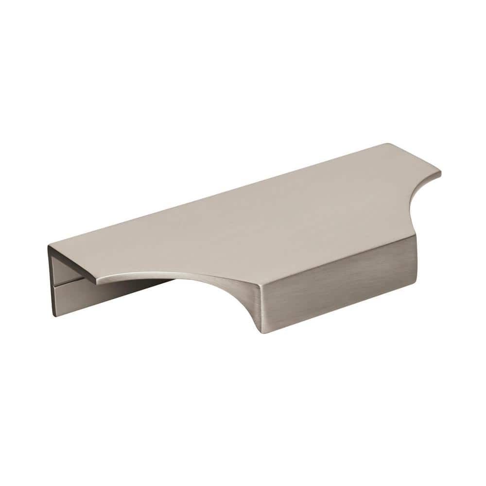 Satin Nickel Modern Finger Pull with Mounting Hardware