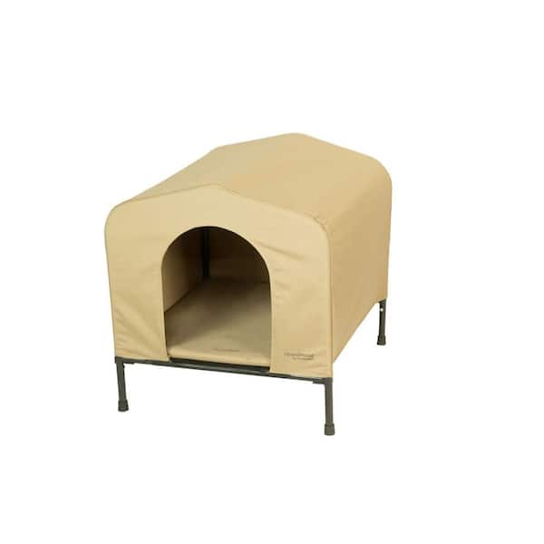 PortablePET 33 in. D x 28 in. W x 29.5 in. H HoundHouse Khaki Large Portable Dog House