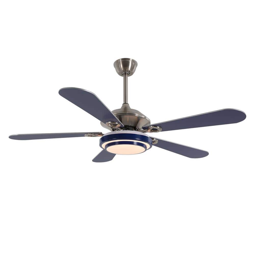 a-chan　1001 OUKANING 52 in. Indoor Blue and Silver Mute Ceiling Fan for