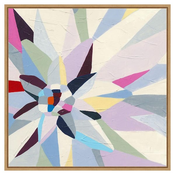 Amanti Art Geometric Dahlia I by June Erica Vess 1-Piece Floater Frame Canvas Giclee Abstract Art Print 30 in. x 30 in.