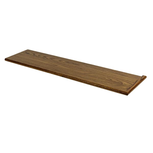 Stairtek 1 in. x 11.5 in. x 42 in. Prefinished Gunstock Red Oak Right Return Plain Cut Tread